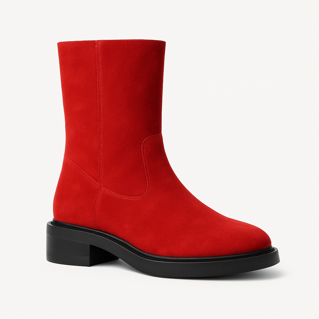 Rote Wildleder Stiefel - Kirchaire Schuhe